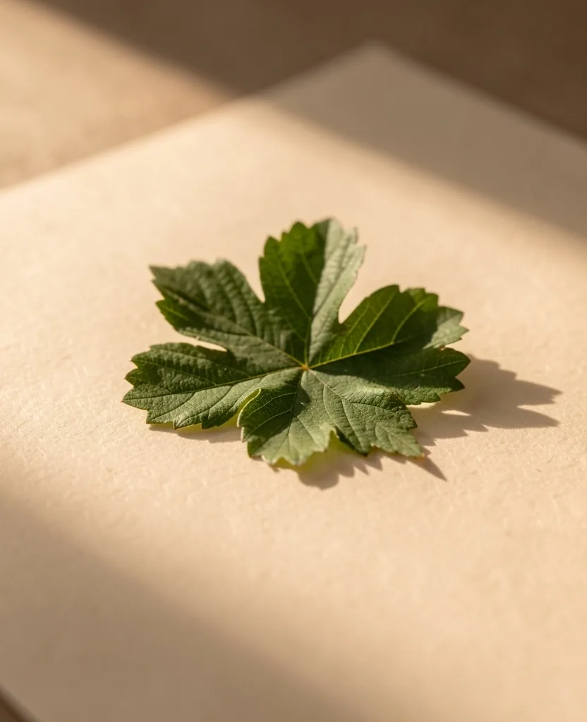 Botanická textura listu jako symbol přirozené péče o cévní systém